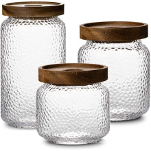 Hammered Glass Jar Containers for Kitchen